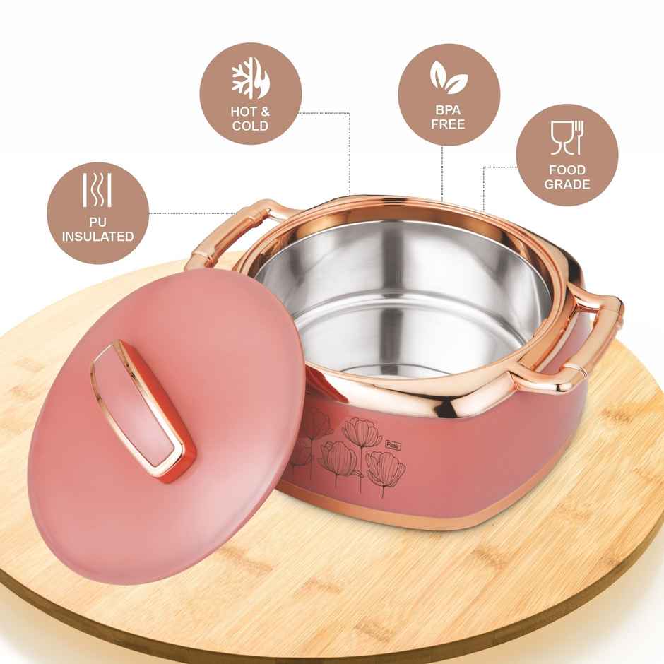 Flair Celebration Insulated Inner Steel Casserole | Pink - 1.5l & 2L