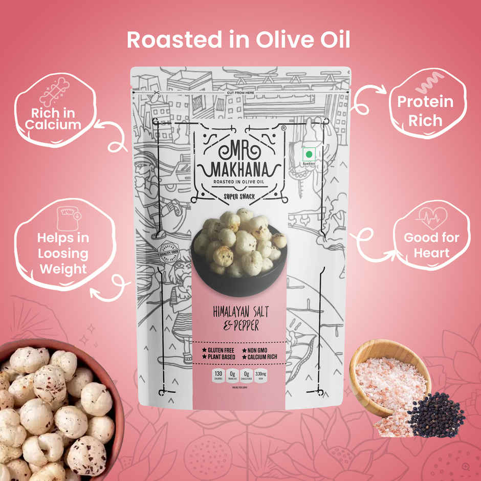 Mr Makhana Super Snack | Himalayan Salt And Pepper