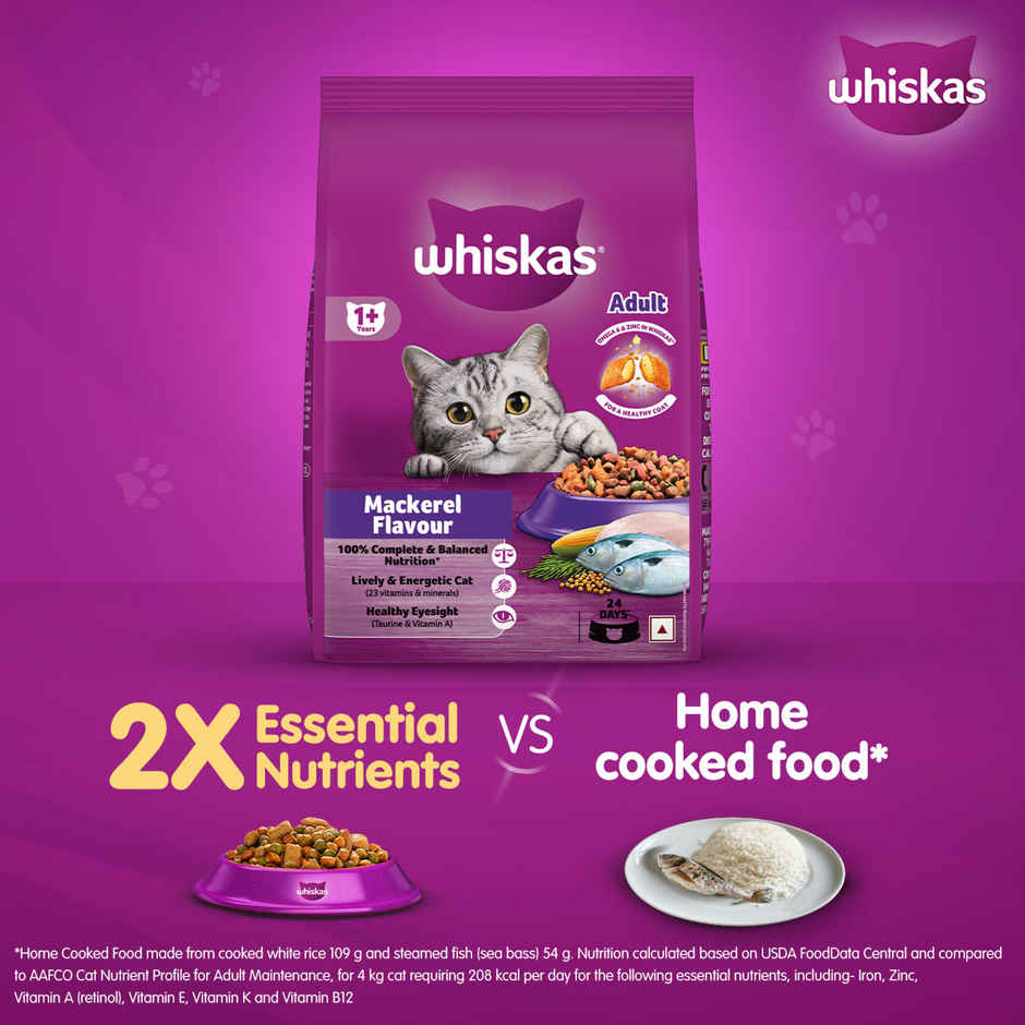 Whiskas Adult Mackerel Flavour Dry Cat Food