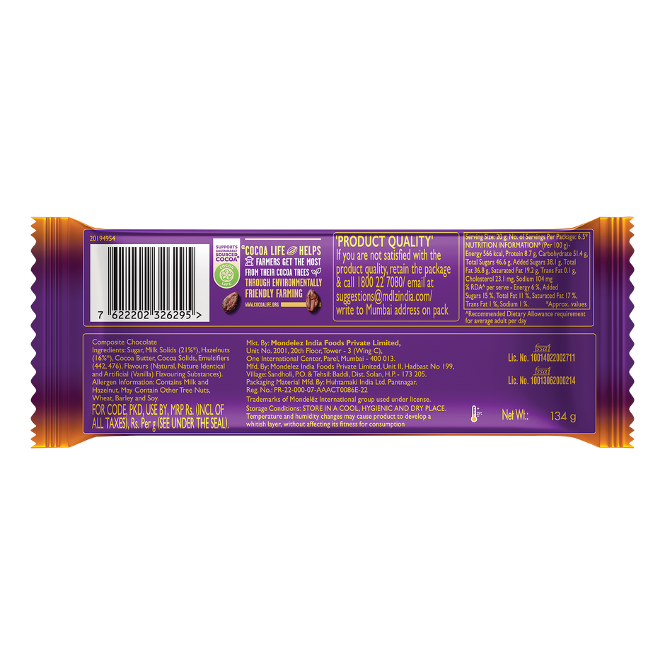 Cadbury Dairy Milk Silk Hazelnut Chocolate Bar