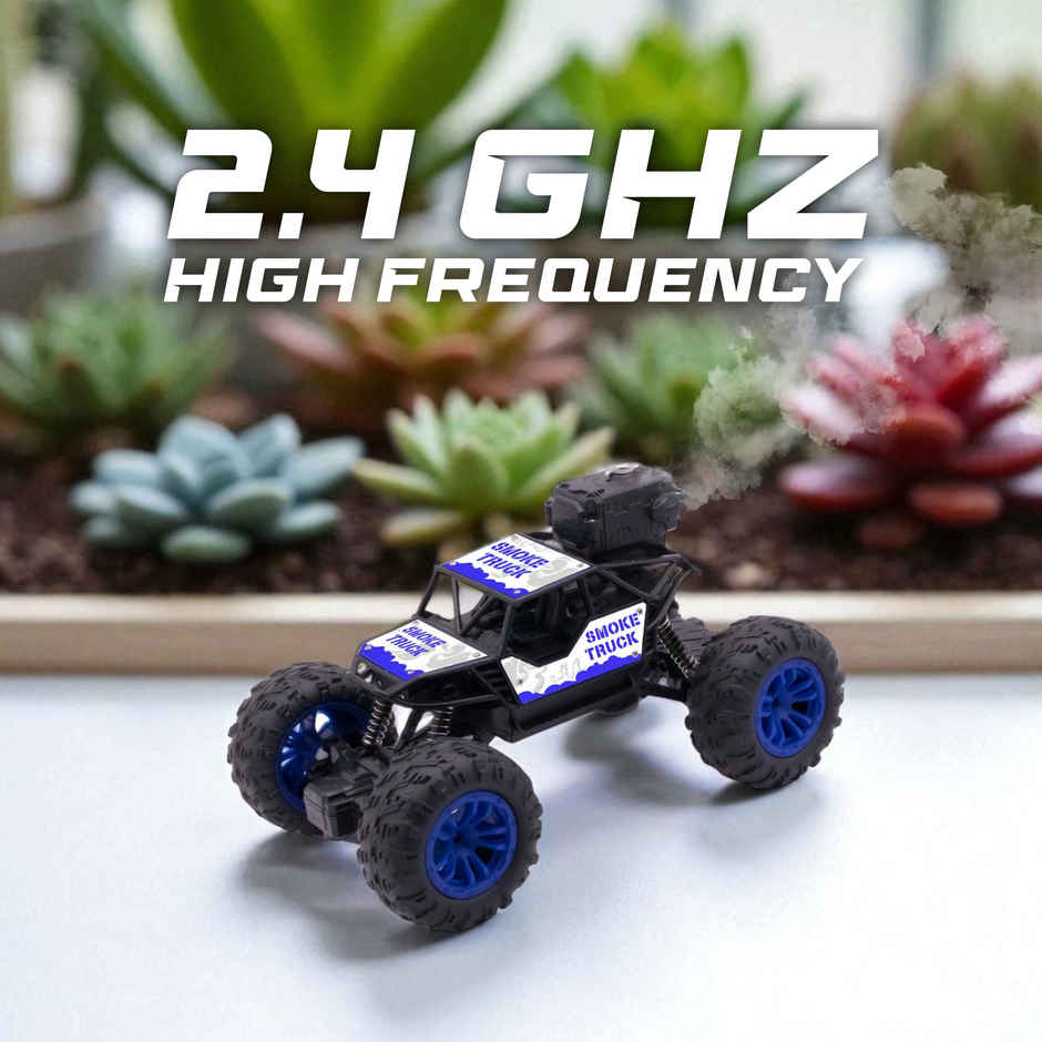 SEEDO Remote Control Car 1:18 , 2.4 GHz, Type-C Rechargeable, Fast Speed Smoke Rock Crawler | Blue