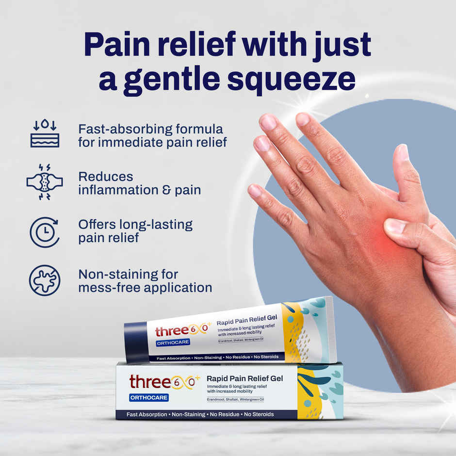 three60+ Rapid Pain Relief Gel - Immediate and Long Lasting