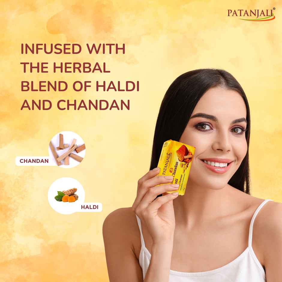 Patanjali Haldi Chandan Body Cleanser Refreshing Bath Soap Bathing Bar