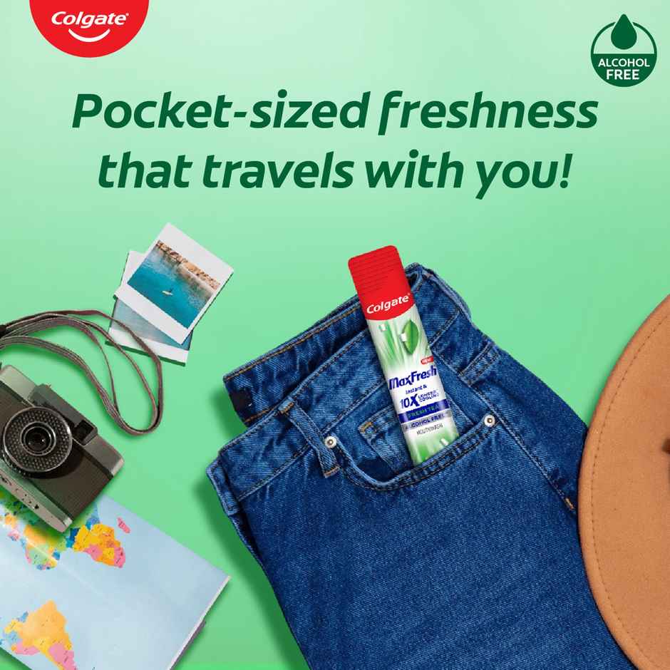 Colgate MaxFresh Mouthwash Sachet Stick, Antibacterial, 0% Alcohol, Travel/Daily Freshness