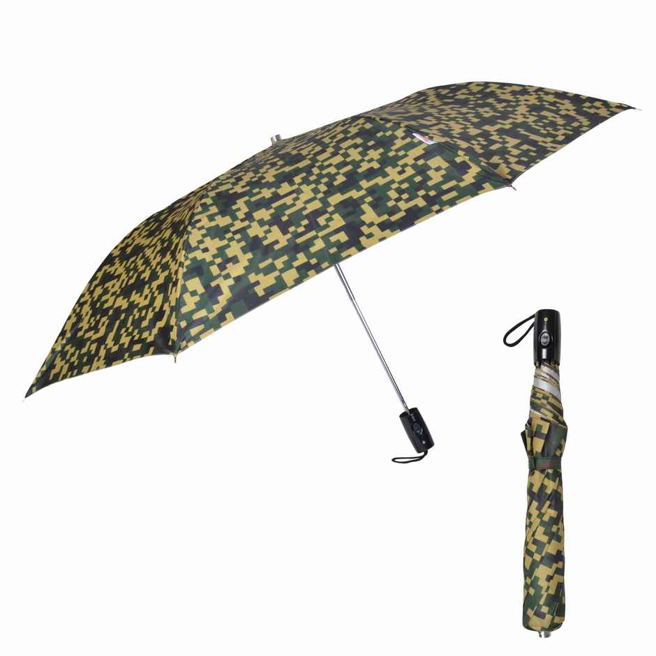 Fendo 2 Fold 24.5 inch Military-Silver Auto Open Umbrella