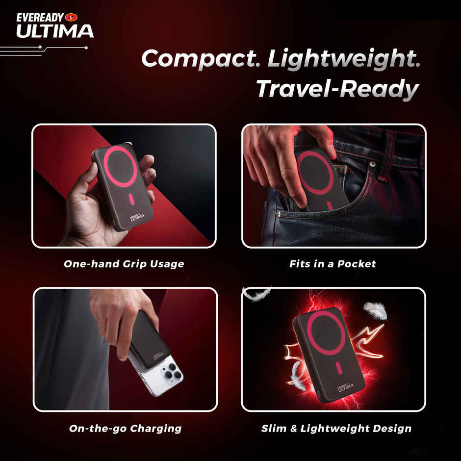 Eveready Ultima 10000 mAh Regular | Power Bank Compatible With Magsafe and Digital Display - PB31