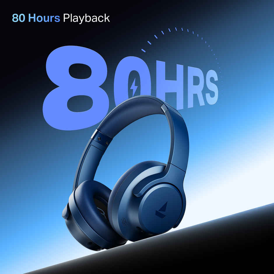 boAt Rockerz 512 ANC,40dB Hybrid ANC,80H Playtime,40mm Driver,40ms Low Latency,ENx Mic| Cosmic Black