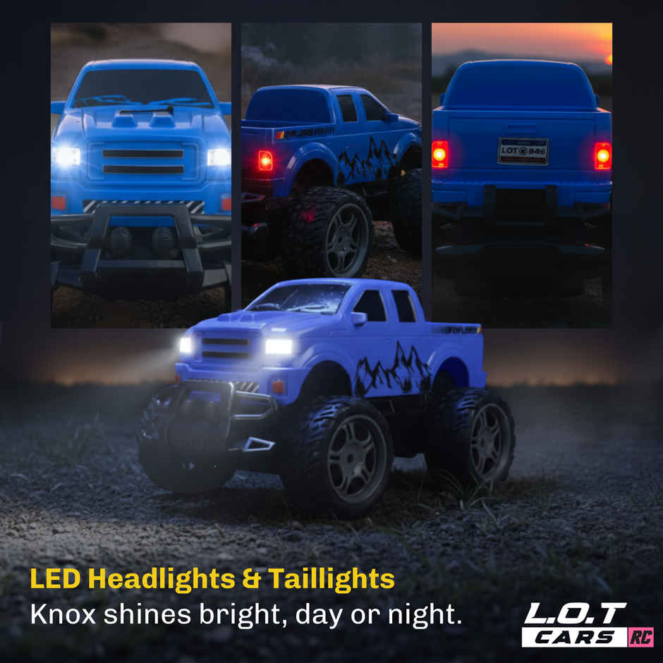 L.O.T Cars Knox All Terrain RC  Car | 20Kmph 2.4 GHz | 3 speed mode | Recharable Battery | Explorer Blue