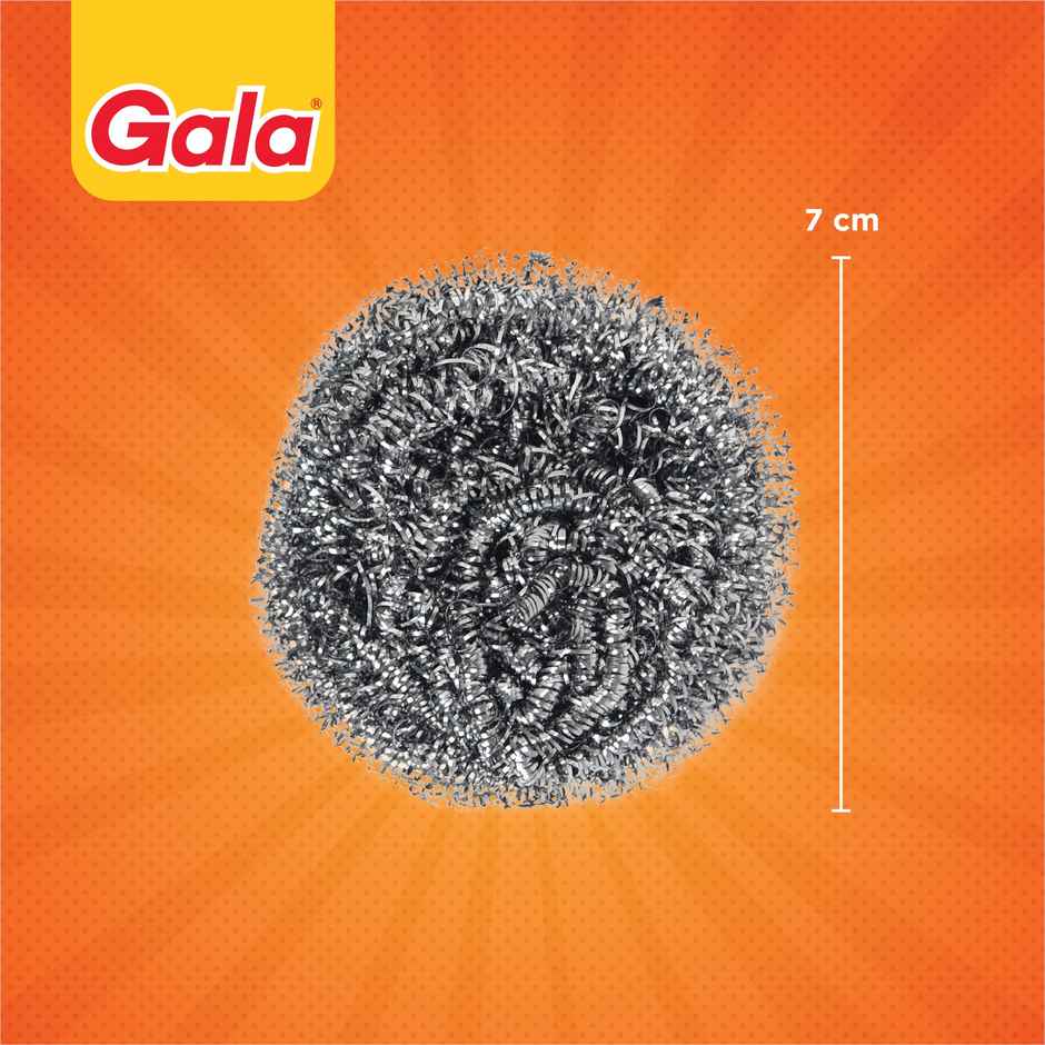 Gala Steel Scrubber Cleaner Home Everyday Scrub(1pc) & Sponge Wipe 3Pcs Set(1pc) Combo