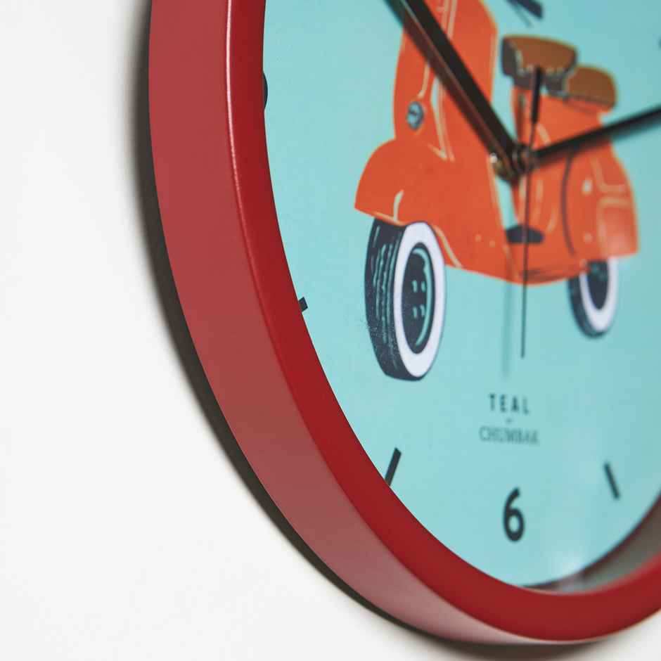 Teal By Chumbak | Scooting Around Wall Clock