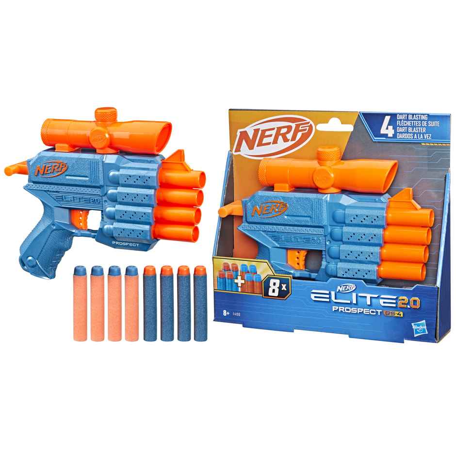 Nerf Elite 2.0 Prospect QS-4 Blaster | 8 Nerf Elite Darts | 4-Dart Blasting | Toy Gun