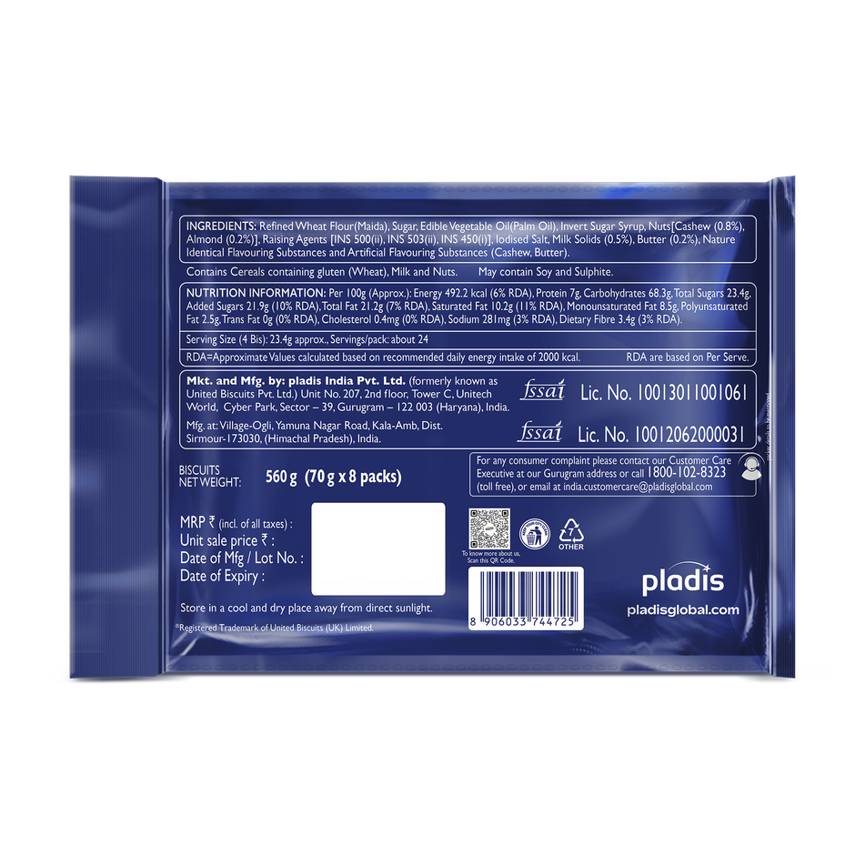 Mcvitie's Tasties Cashew Almond Biscuits