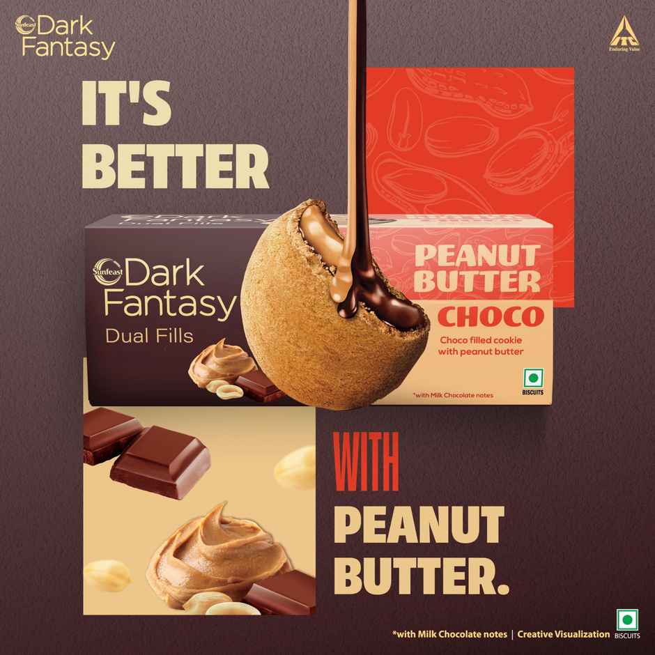Peanut Butter Choco Dual Fills Biscuit by Sunfeast Dark Fantasy