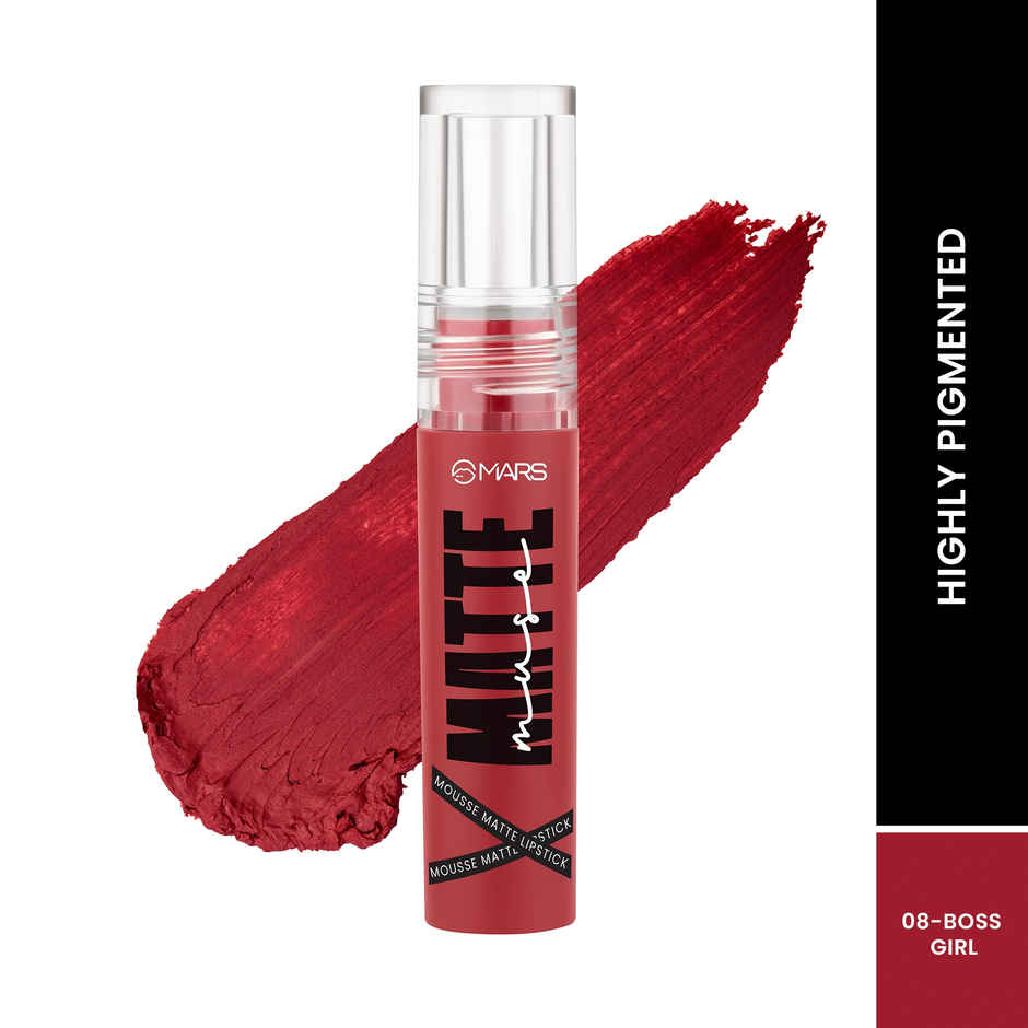 MARS Cosmetics Matte Muse Mousse Lipstick | 3 ml | 08-BOSS GIRL with Doe-Foot Applicator
