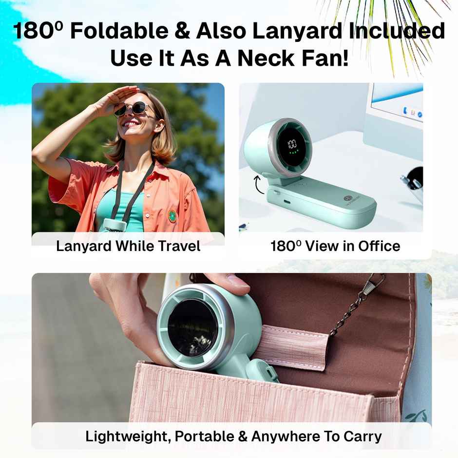 HomeBasic Portable Collapsible Breeze Maker Portable Fan - Green