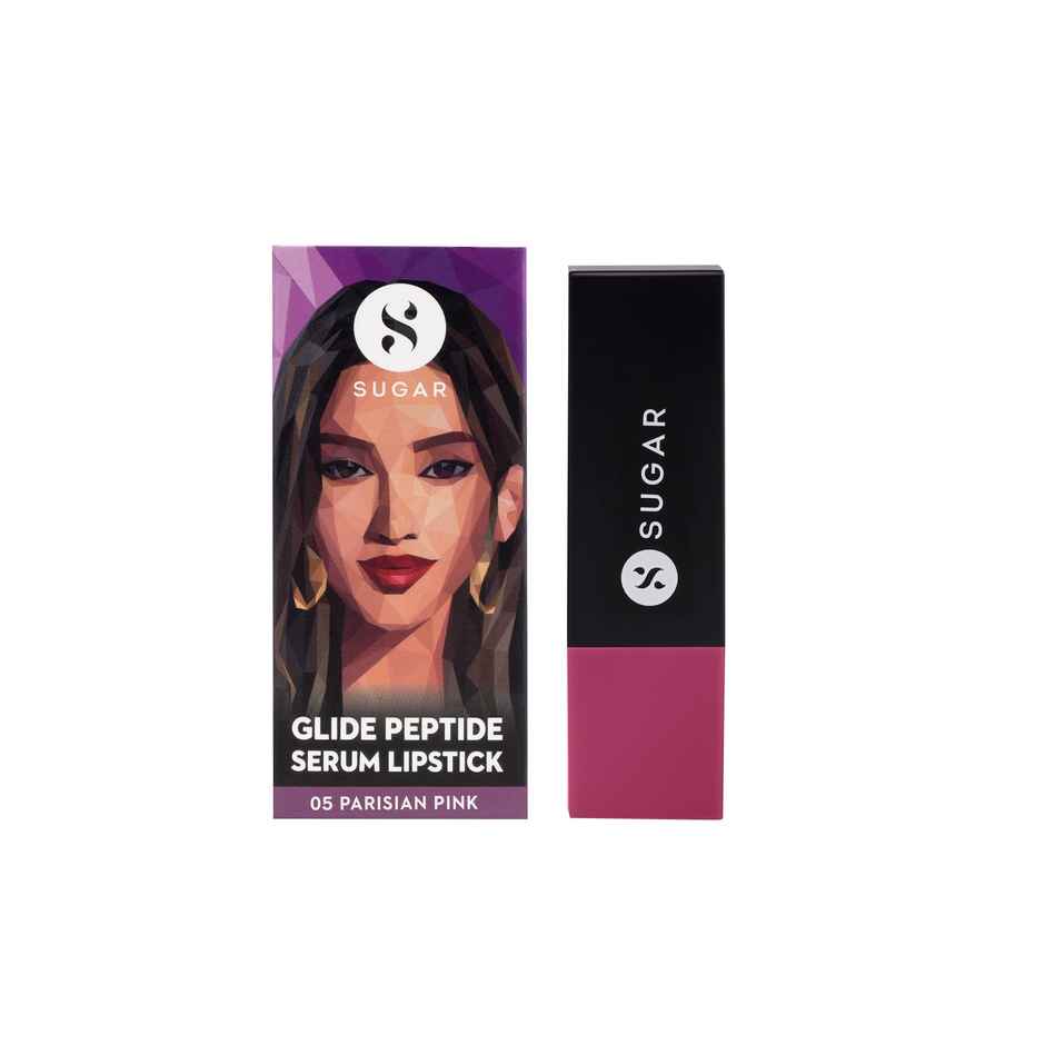 SUGAR Cosmetics Glide Peptide Serum Lipstick | 05 Parisian Pink