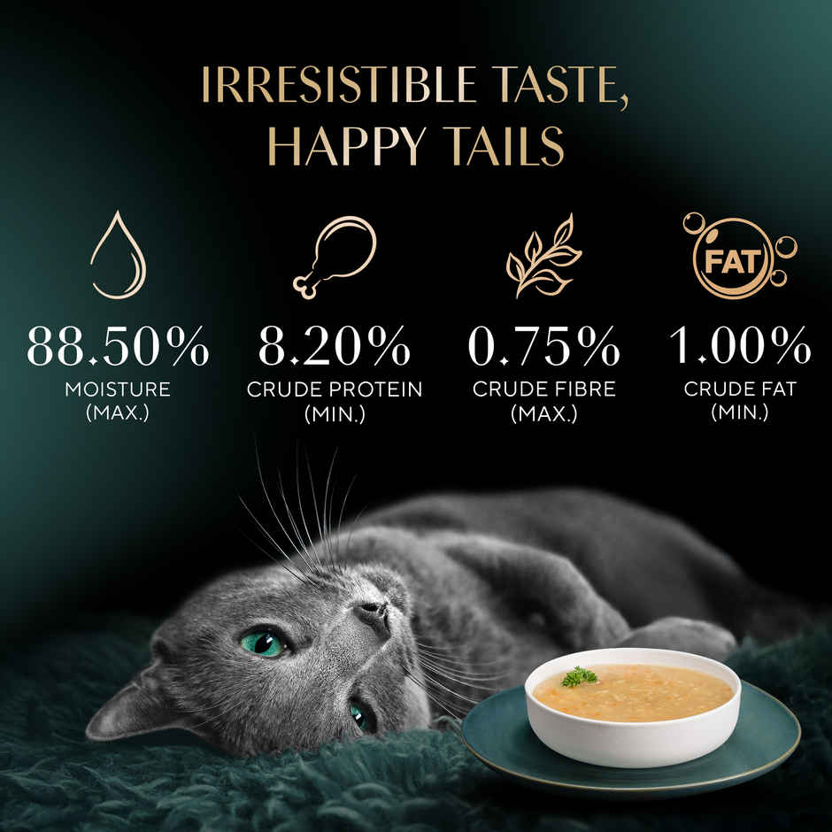 Sheba Soup With Chicken Premium Adult Wet Cat Food Pouches | Tender & Tasty Delight