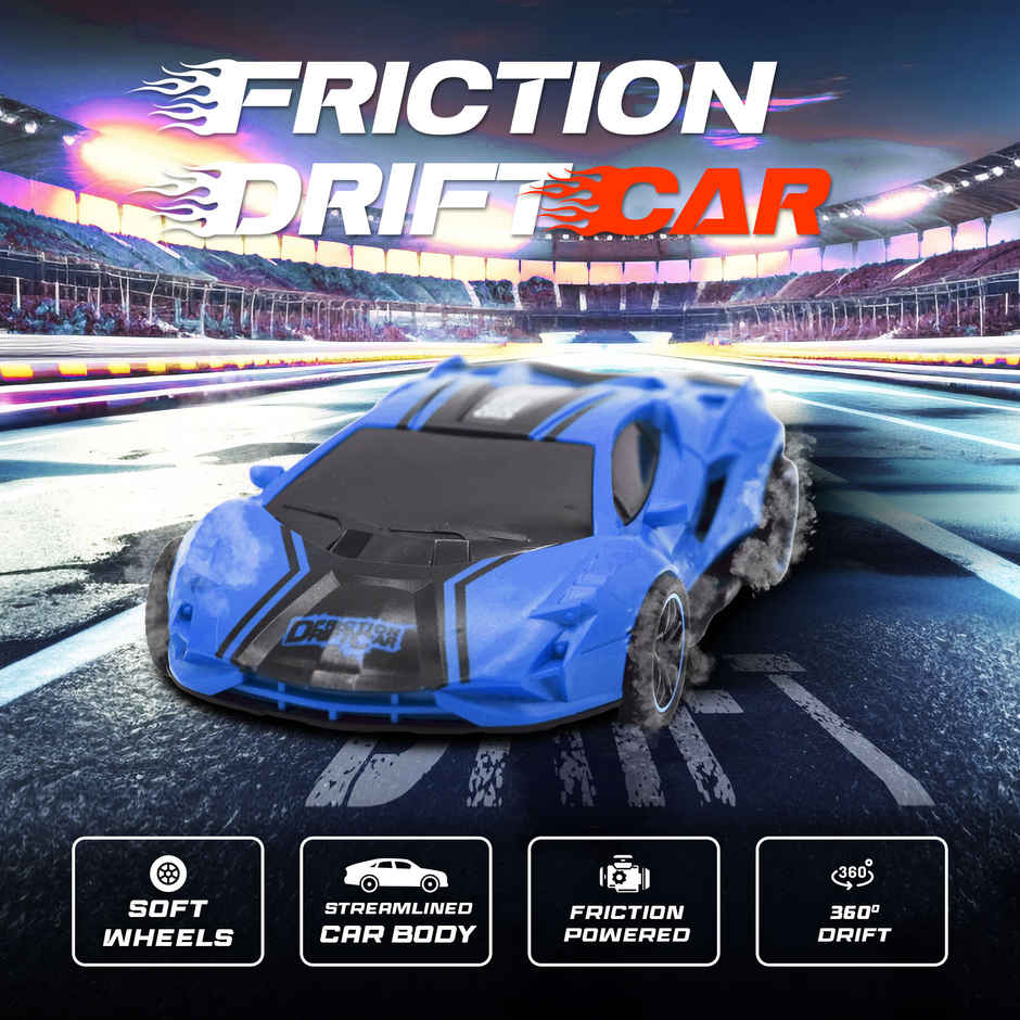SEEDO No Battery Mechanical Power Friction Drift Cars | Blue