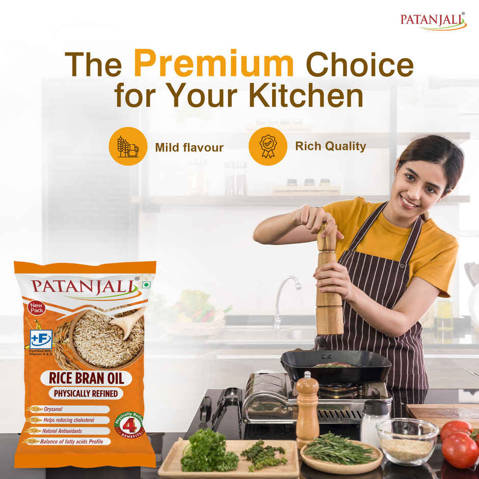 Patanjali Rice Bran Oil Polypack