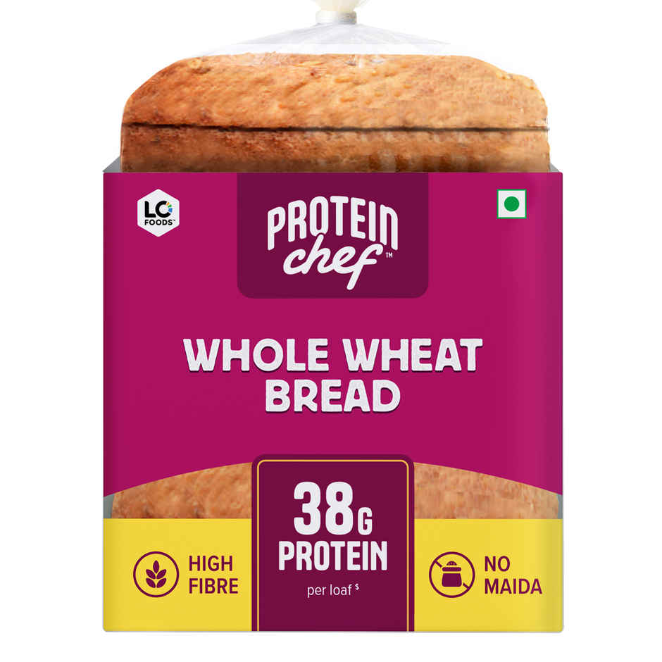 Protein Chef 38g Protein Whole Wheat Bread, No Maida No Preservatives Premium Atta based