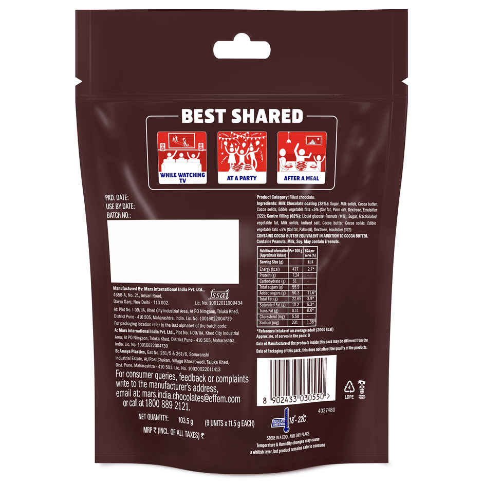 Snickers Shareable Bites Chocolate Pack Loaded With Peanuts Nougat & Caramel(120gms) & Bella Vita Luxury Edp Discovery Gift Set For Women(56ml) Combo