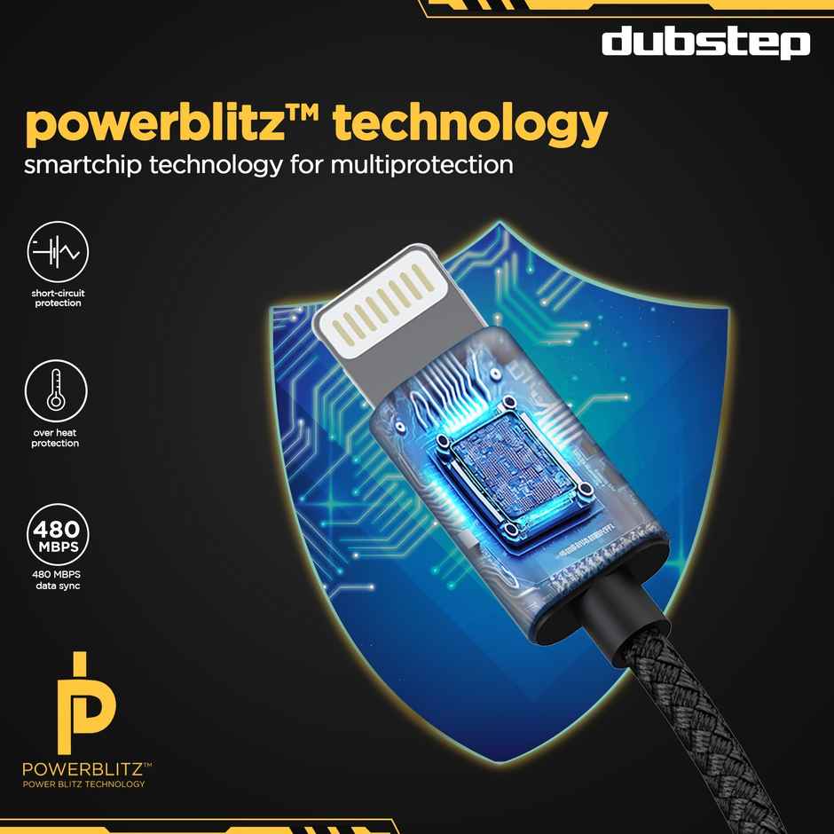 Dubstep Blaze Flash 20W 1.25M Usb A To Lightning Cable (Grey)