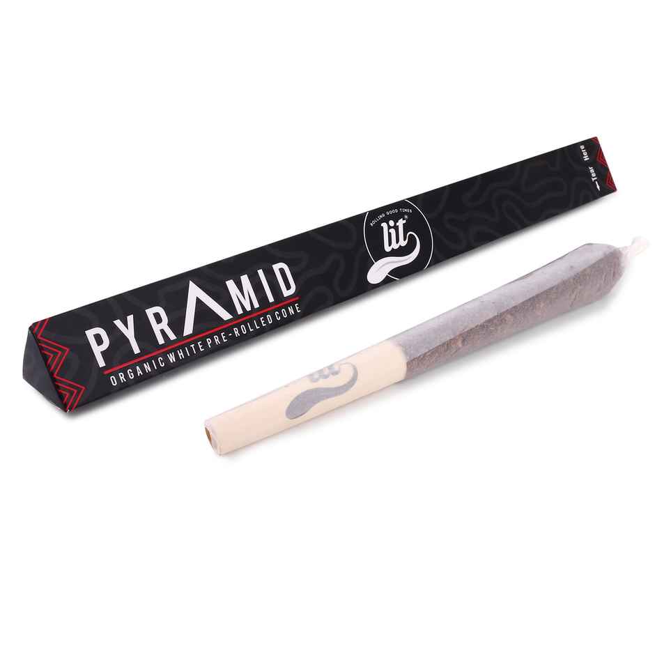 Lit Pyramid Giant 300Mm White Pre-Rolled Cone