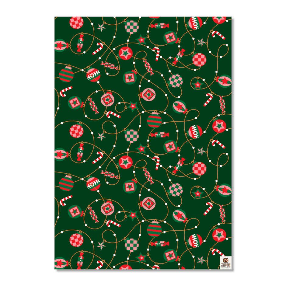 Tiger Notes Gift Wrap Xmas | Hoho - 29 x 19 in