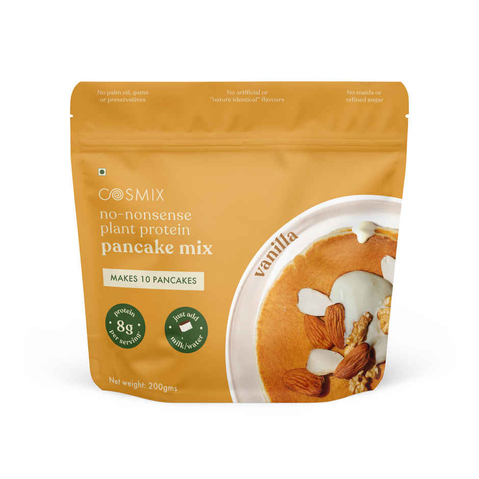 Cosmix No-Nonsense Protein Pancake mix | 8g Protein/Serving | Vanilla - 200g