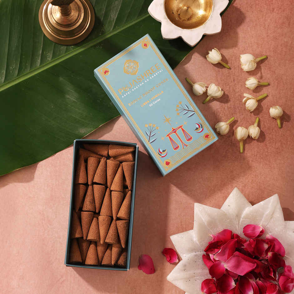 Pujashree Zodiac Dhoop Cones | Libra - Vanilla