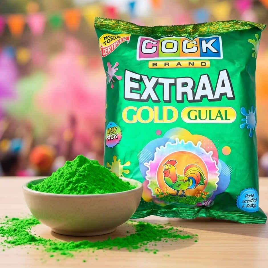 Extra Gold Holi Gulal | Green | Cock