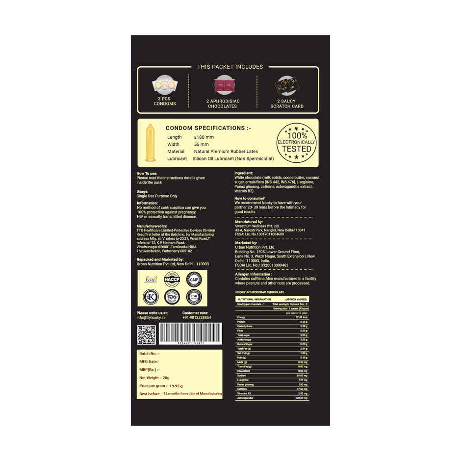 Nooky Connect (3 In 1)| Condoms, Chocolate & Mood Card