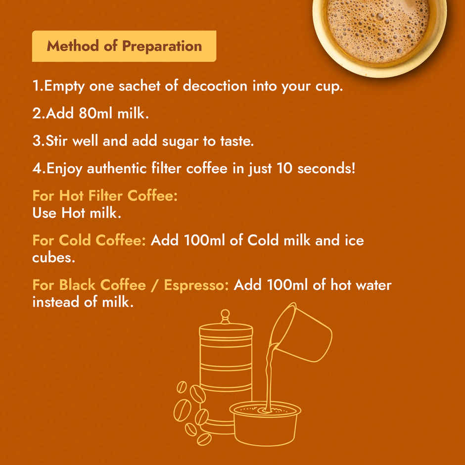 Sweet Karam Coffee Instant Filter Coffee Decoction | Black | Hot & Cold