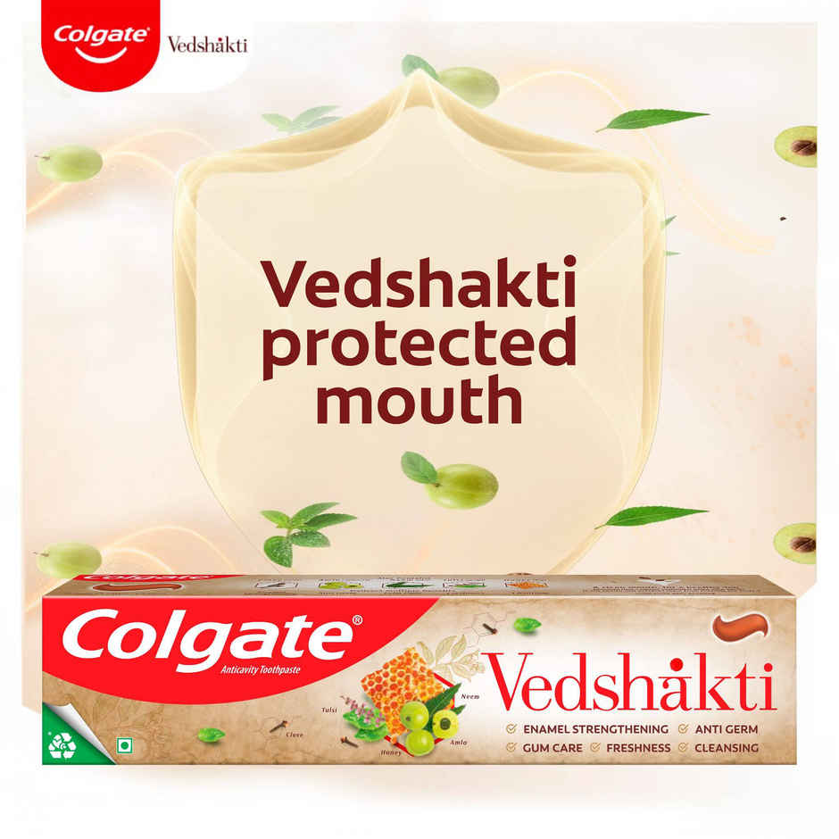 Colgate Vedshakti Anti-Bacterial Toothpaste For Whole Mouth Health With Neem, Clove And Honey
