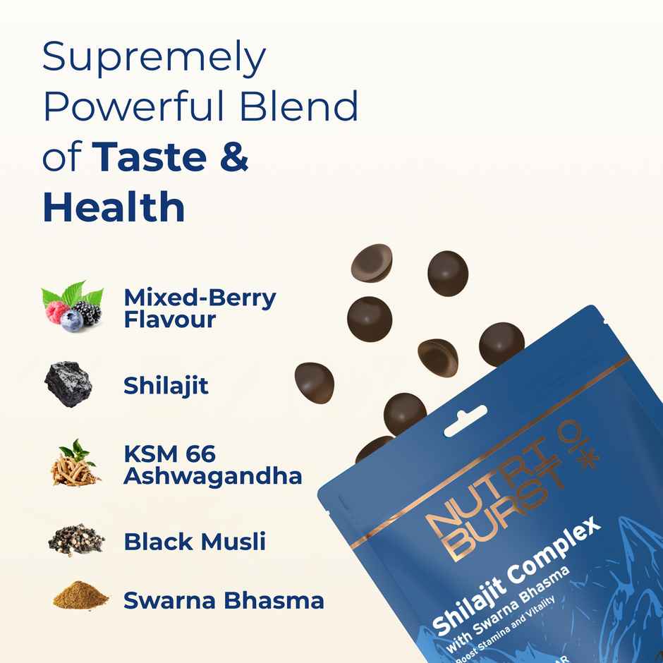 Nutriburst Shilajit Resin Gummies MixedBerry Flavor