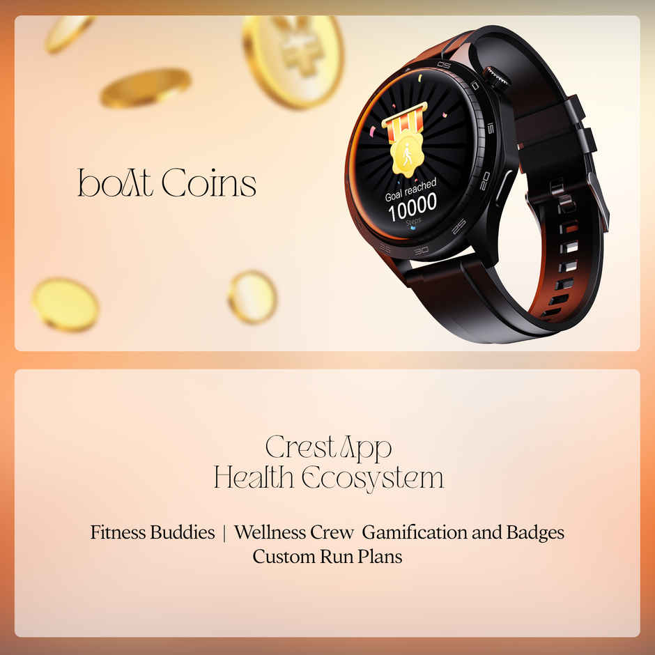 boAt Enigma Radiant Smartwatch | 1.43" AMOLED Display | Functional Crown - Active Black