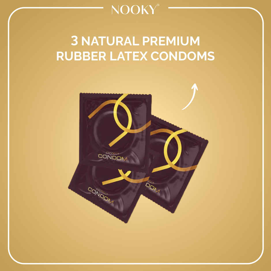 Nooky CONNECT 3 in 1 Intimacy Condom Kit Condom Chocolate and Tickle Feather