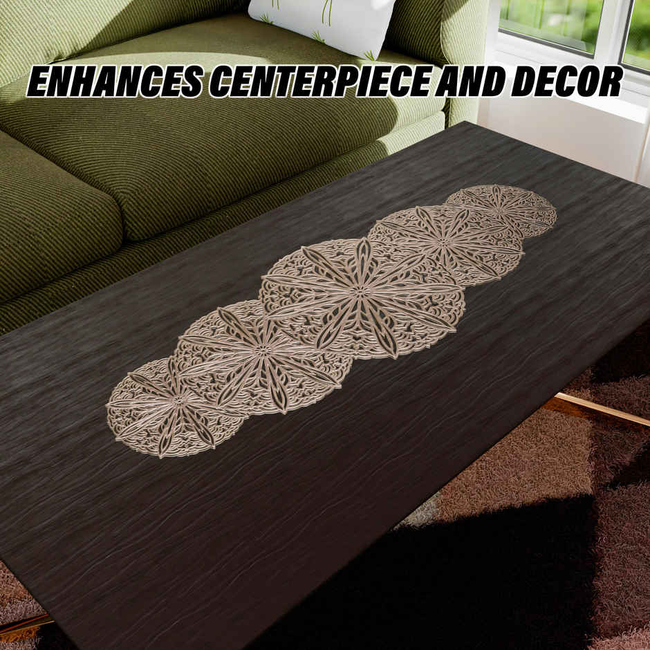 Kuber Industries Table Runner|Dining Table Runner|Gola Table Runner Cloth|Golden