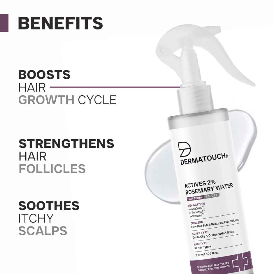 Dermatouch Rosemary Water Spray For Hair Growth Advance 2% Actives Rosemary Redensyl