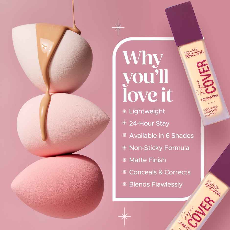 Hilary Rhoda Super Cover Foundation | Waterproof Foundation | Fair Ivory - Shade 02