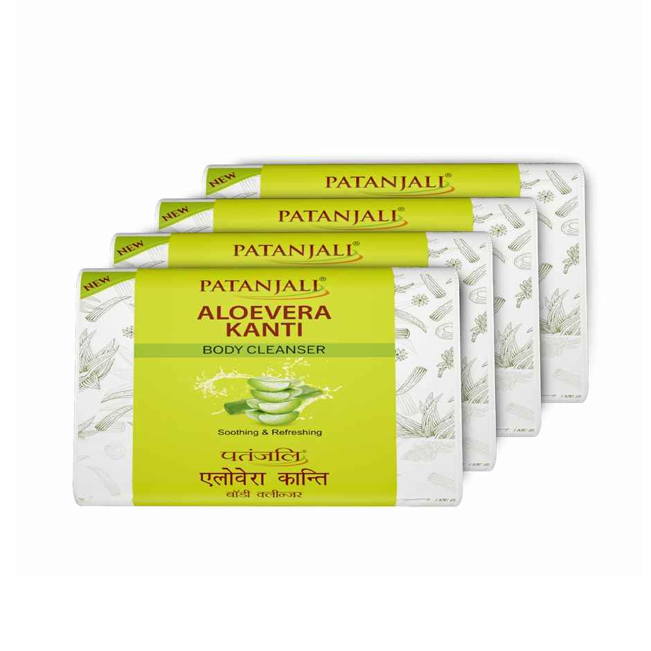 Patanjali Aloevera Kanti Body Cleanser Refreshing Bath Soap Aloe Bathing Bar