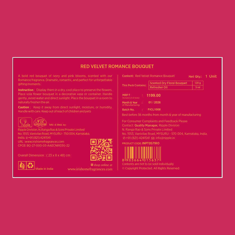 Red Velvet Rose Love Bouquet with Fragrance Spray | Ideal for Gifting | IRIS