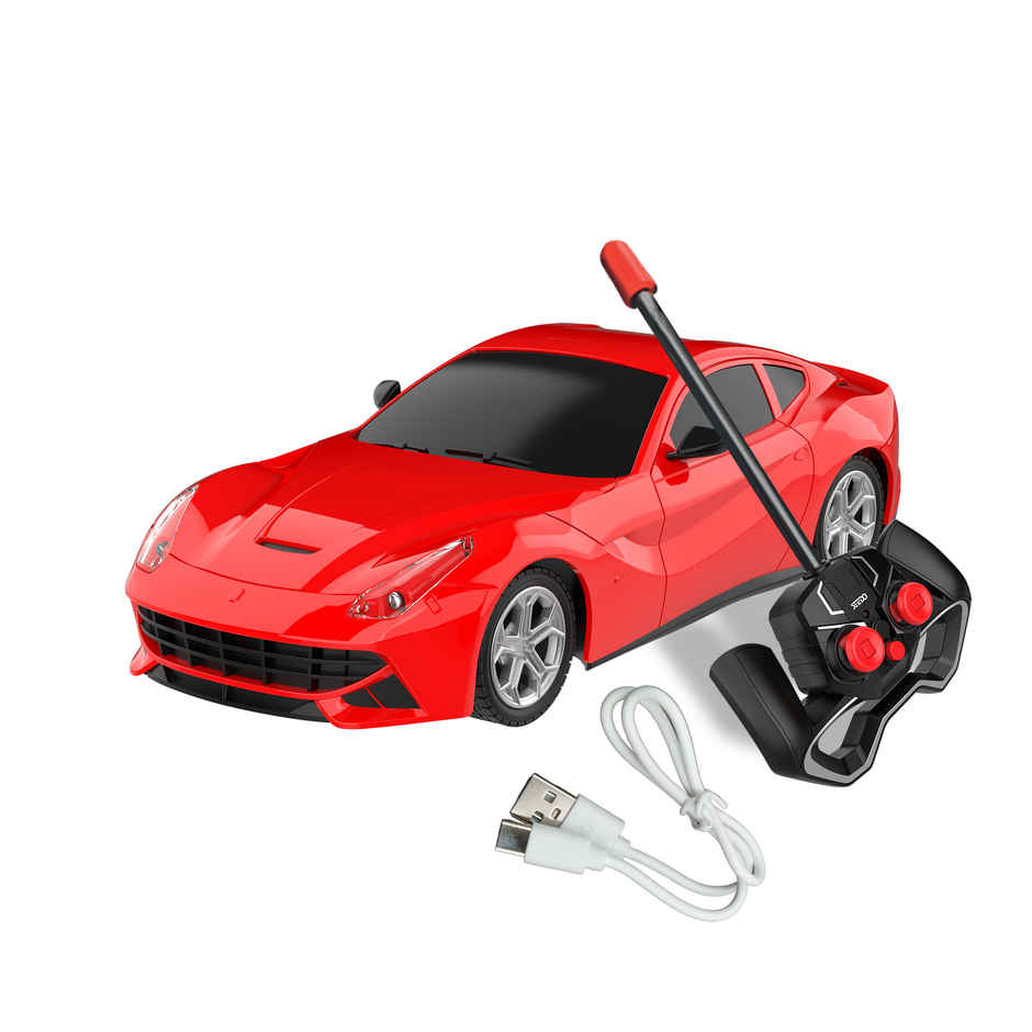 SEEDO Remote Control Car 1:24, 27 MHz, Type-C Rechargeable, Fast Speed Road Sniper 02 Car | Red