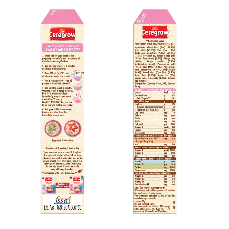 Nestle Ceregrow No Refined Sugar Multigrain Cereal