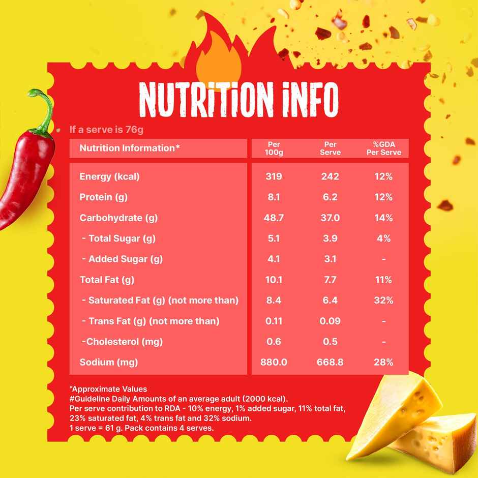 Sprite Zero Lemon Diet Soft Drink Can (300ml) & Maggi Spicy Cheesy Instant Noodles (304g) Combo