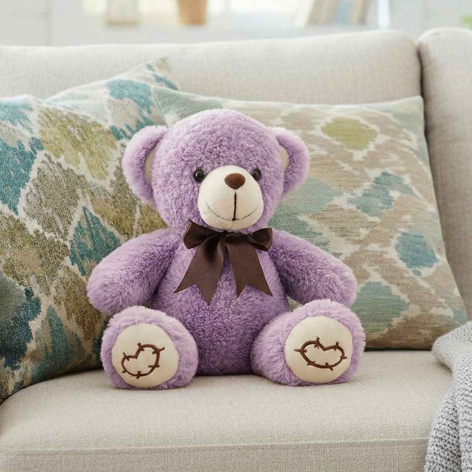 Kidology Cute Teddy Plush Stuffed Toy | Purple - 20 cm