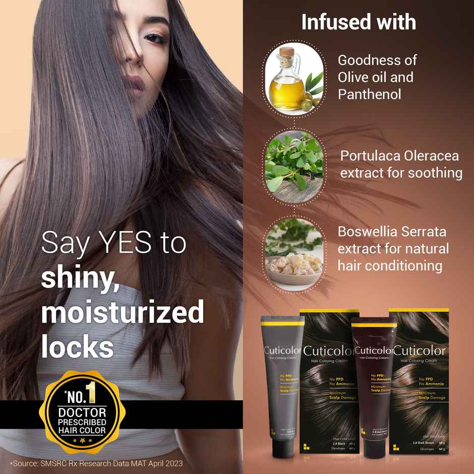 Cuticolor Hair Colouring Cream | Brown