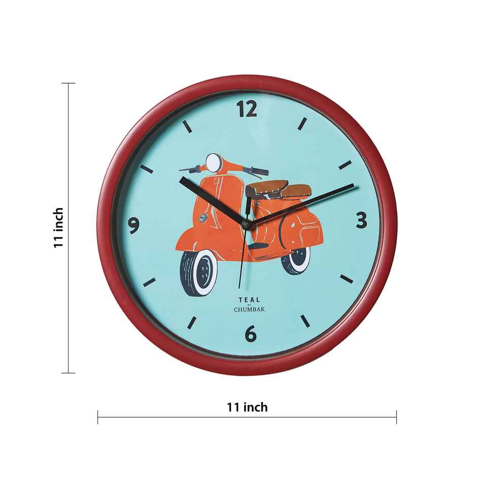 Teal By Chumbak | Scooting Around Wall Clock