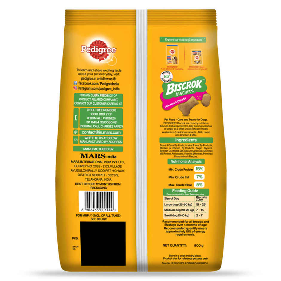 Pedigree Biscrok Milk & Chicken Flavour Dog Biscuits