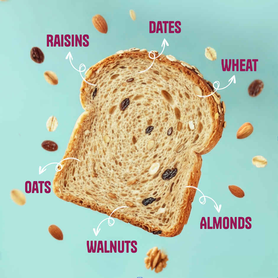 High Protein Muesli Bread | 36g Protein | No Maida High Fiber Bread